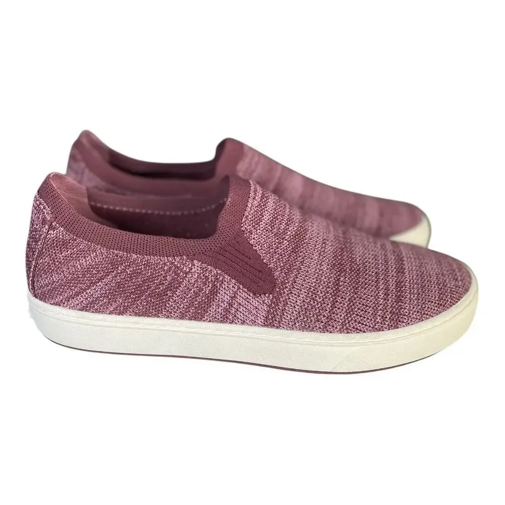 L.L. Bean Women’s Eco Bay Knit Mauve Slip On Sneakers Size-9M